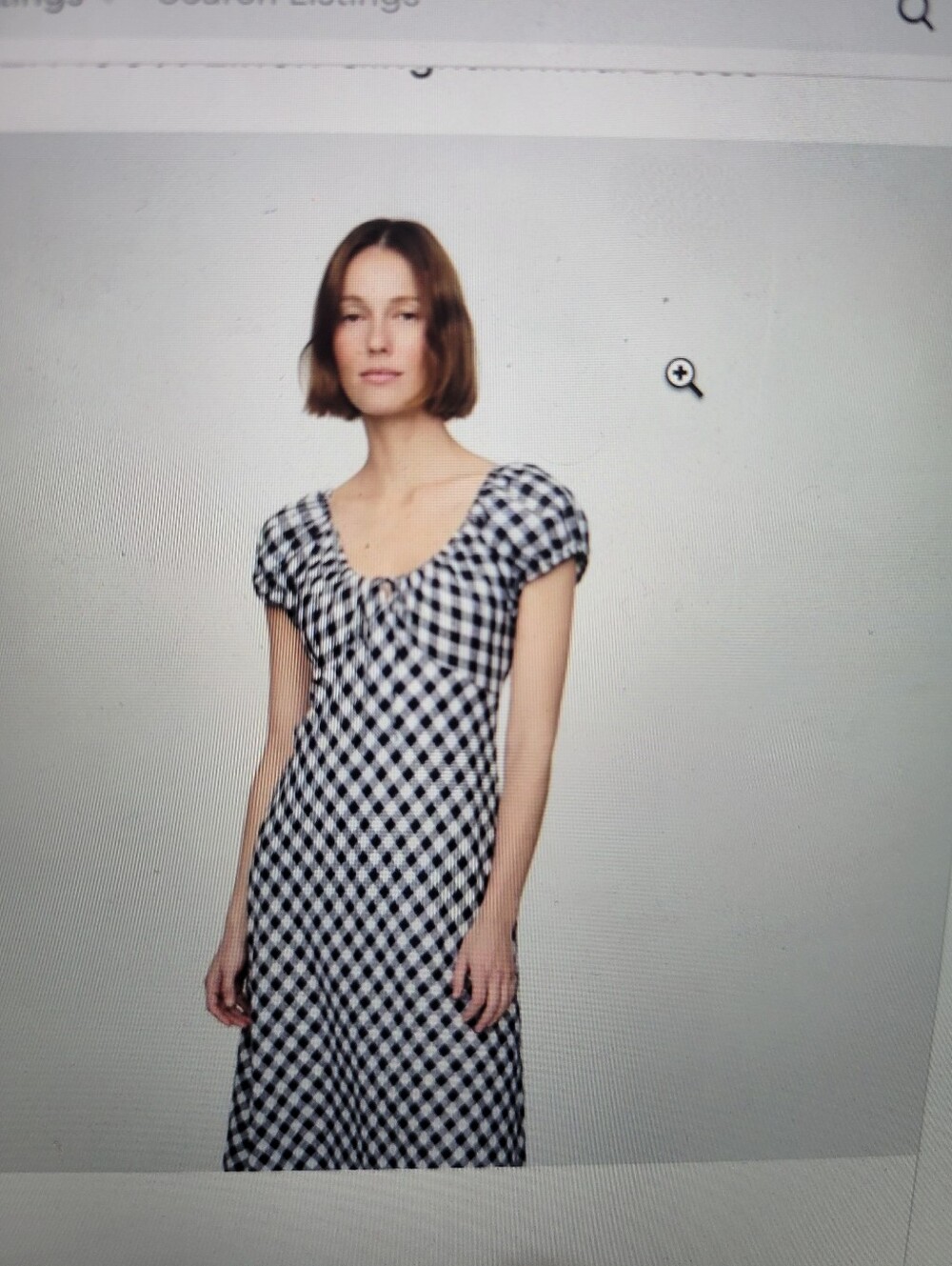 NWT Gap x DOÉN Navy/White Gingham Midi Dress 100% Linen, XXS